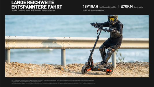 Joyor T6E ABE certified electric scooter riding on mixed urban and off-road terrain